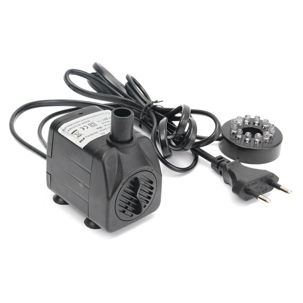 10W 220V LED Light Submersible Water Pump Aquariums Fish Pond Fountain Sump Waterfall 600L/h